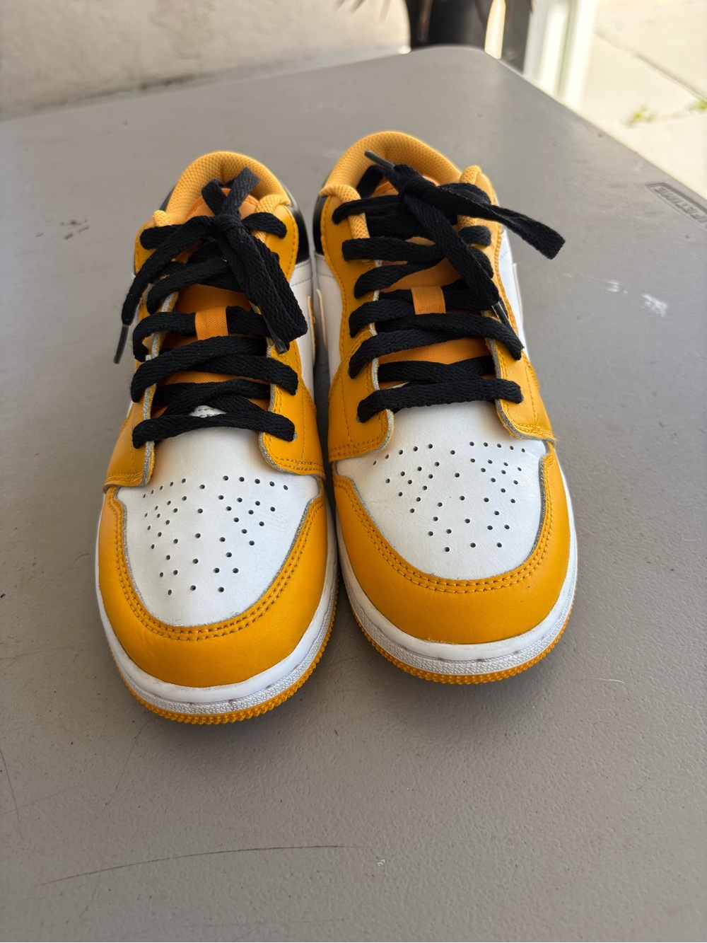 Nike Air Jordan 1 Retro Taxi Kids Yellow, White and Black Lace-Up Sneakers